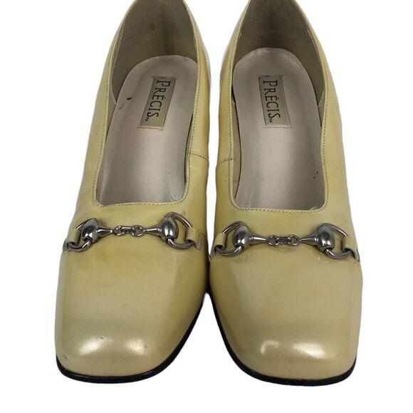 Précis heels yellow leather size 8.5B 10-35 - Picture 3 of 11